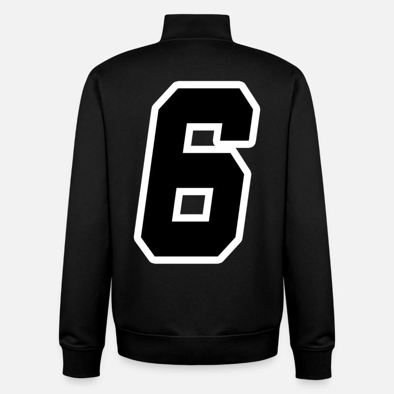 Nummer sechs 6 - Unisex Organic Zip Sweatshirt von Stanley/Stella - Schwarz