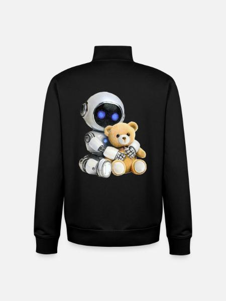 Robot Teddy - Unisex Organic Zip Sweatshirt by Stanley/Stella - black