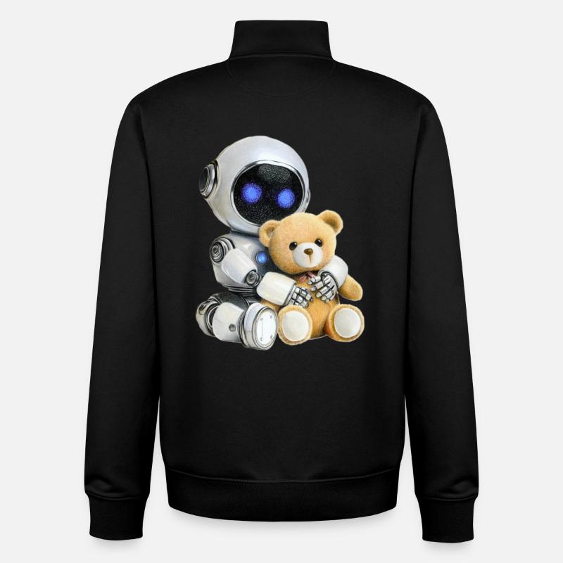 Robot Teddy - Unisex Organic Zip Sweatshirt by Stanley/Stella - black