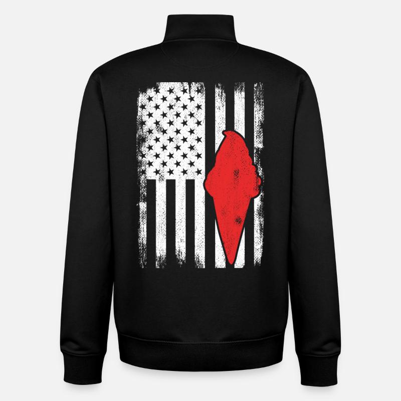 Crème glacée des États-Unis - Sweat zippé unisexe en coton bio Stanley/Stella - noir