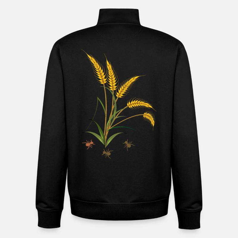 Épis de maïs avec fourmis - Sweat zippé unisexe en coton bio Stanley/Stella - noir