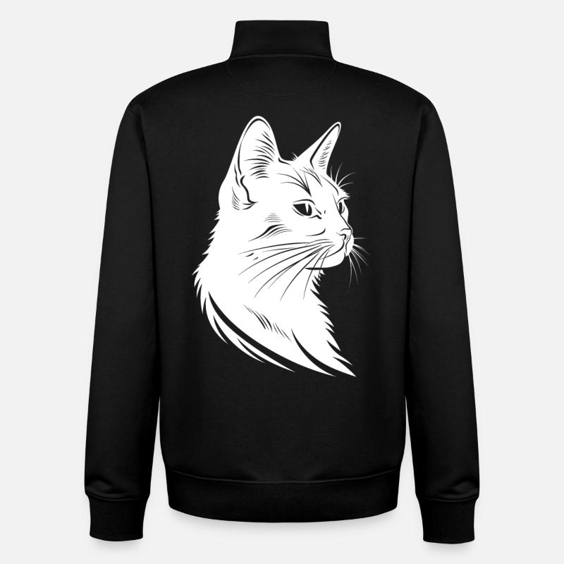 Cat Sketch - Unisex Organic Zip Sweatshirt by Stanley/Stella - black