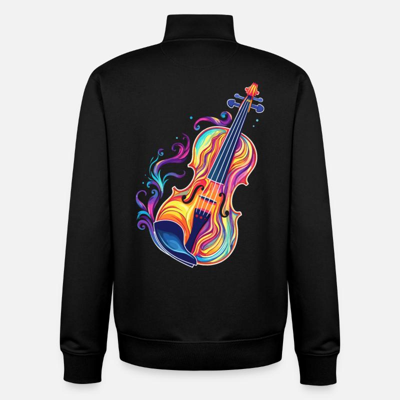 Violine Comic Look - Unisex Organic Zip Sweatshirt von Stanley/Stella - Schwarz