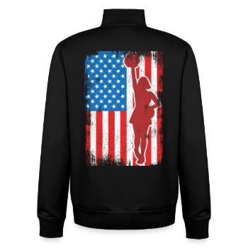 USA Patriotic Cheerleader - Unisex Organic Zip Sweatshirt by Stanley/Stella - black - Back - AI Model Male 185 light (185cm)