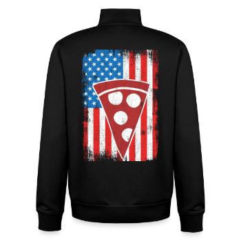 4th of July US Pizza - Unisex Organic Zip Sweatshirt by Stanley/Stella - black - Back - AI Model Male 185 light (185cm)