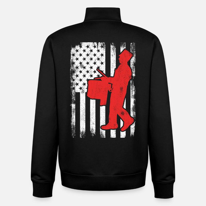 Batteur patriotique des États-Unis - Sweat zippé unisexe en coton bio Stanley/Stella - noir