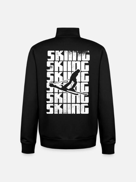 Funny skier - Unisex Organic Zip Sweatshirt by Stanley/Stella - black