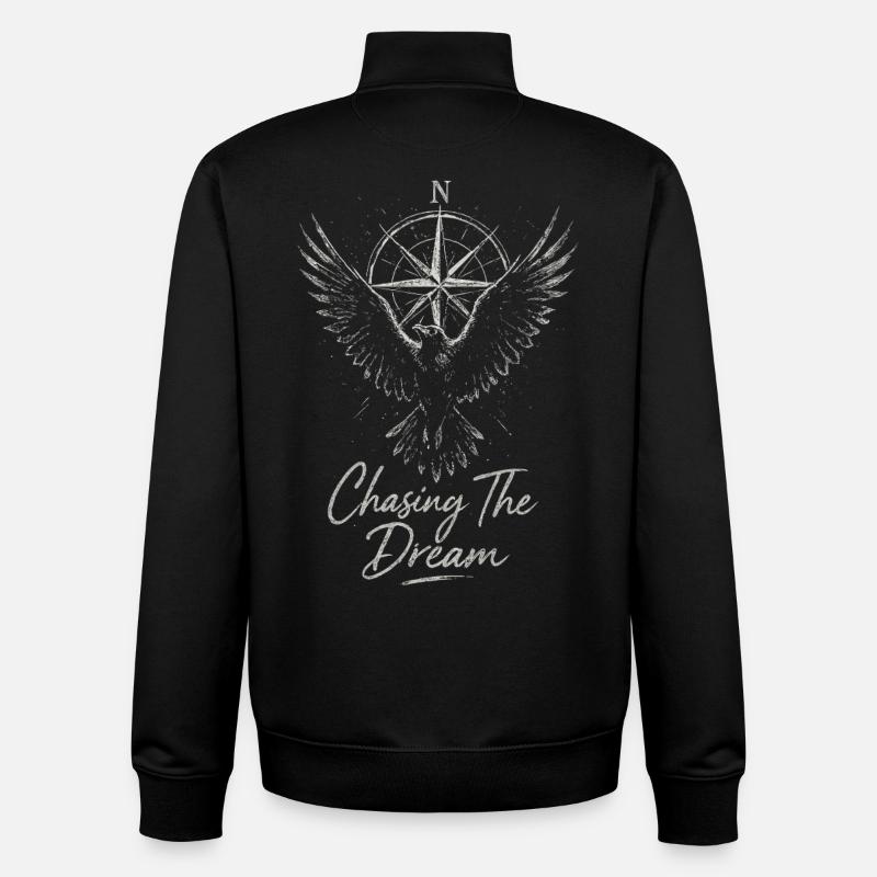 Dream Hunt Compass Wing - Unisex Organic Zip Sweatshirt by Stanley/Stella - black