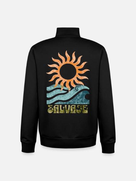 Surf Salvaje - Unisex Organic Zip Sweatshirt by Stanley/Stella - black