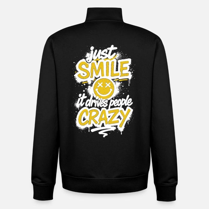 Souris juste – Dic de graffiti fou - Sweat zippé unisexe en coton bio Stanley/Stella - noir