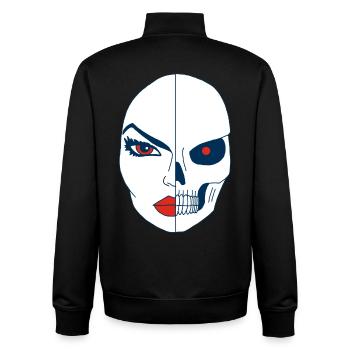 Death and its face - Unisex Organic Zip Sweatshirt by Stanley/Stella - black - Back - AI Model Male 185 light (185cm)