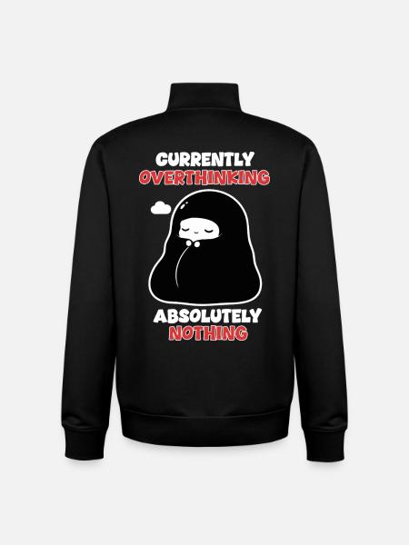 Overthinking Nothing Manga Chibi Humor - Unisex Organic Zip Sweatshirt by Stanley/Stella - black