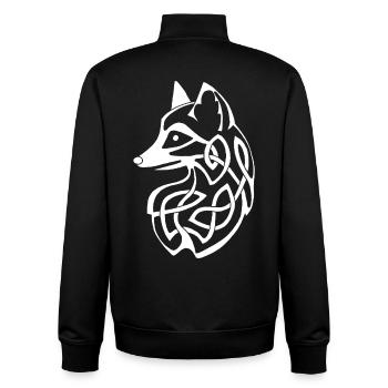 Renard celte blanc - Sweat zippé unisexe en coton bio Stanley/Stella - noir - Dos - AI Model Male 185 light (185cm)
