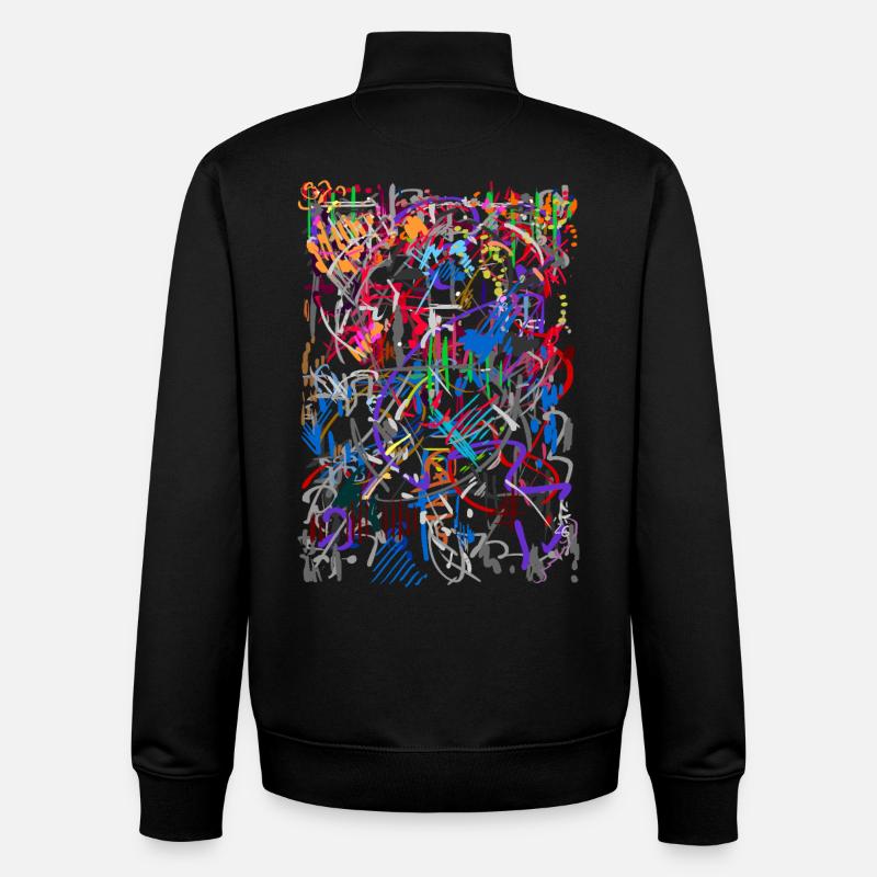 Abstrait - Sweat zippé unisexe en coton bio Stanley/Stella - noir