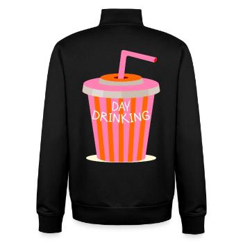 Tagestrinken - Unisex Organic Zip Sweatshirt von Stanley/Stella - Schwarz - Hinten - AI Model Male 185 light (185cm)