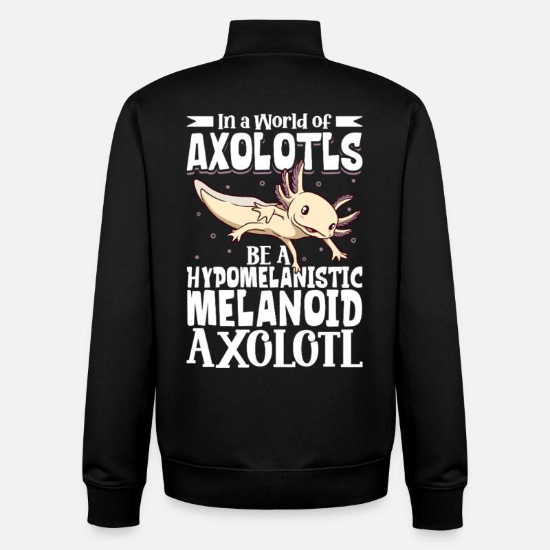 Be a Hypomelanistic melanoid Axolotl - Unisex Organic Zip Sweatshirt by Stanley/Stella - black