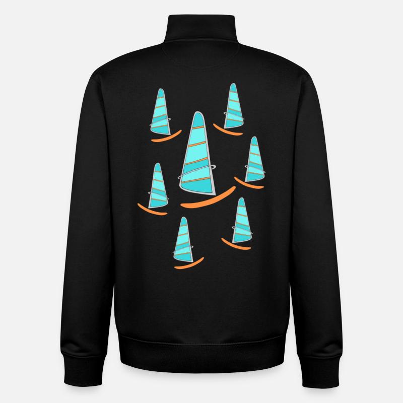 Windsurfing - Unisex Organic Zip Sweatshirt by Stanley/Stella - black
