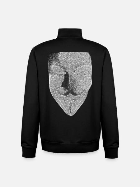 Anonymous v like vendetta mask - Unisex Organic Zip Sweatshirt by Stanley/Stella - black