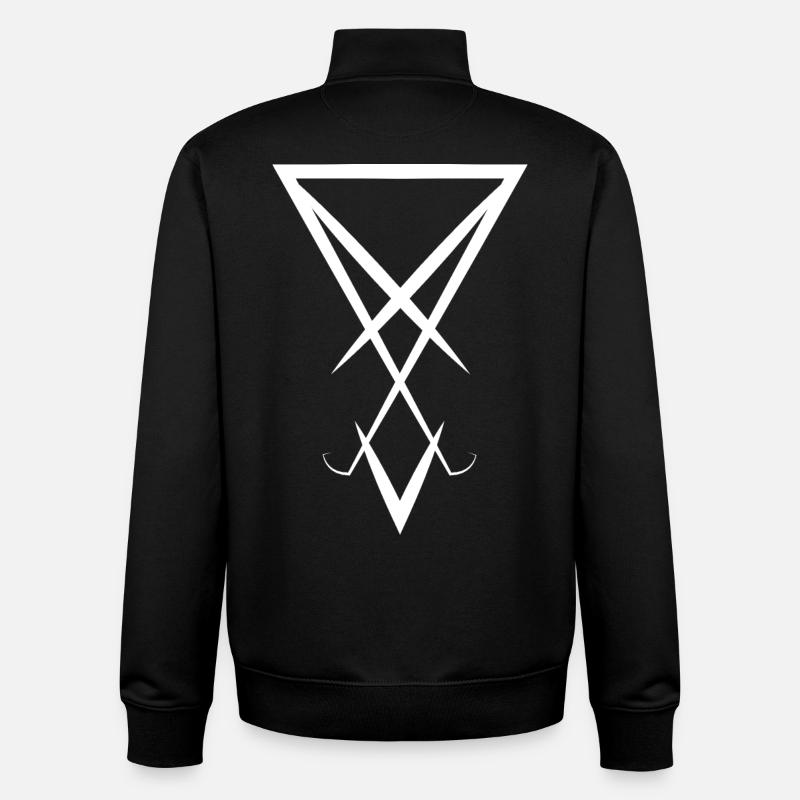 Symbole Lucifer - Sweat zippé unisexe en coton bio Stanley/Stella - noir