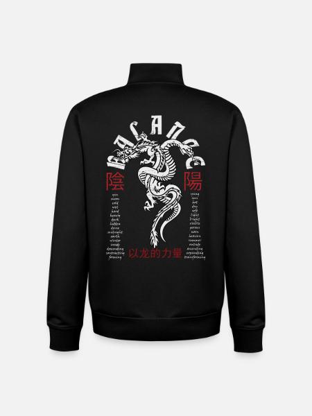 Dragon et serpent chinois - Sweat zippé unisexe en coton bio Stanley/Stella - noir