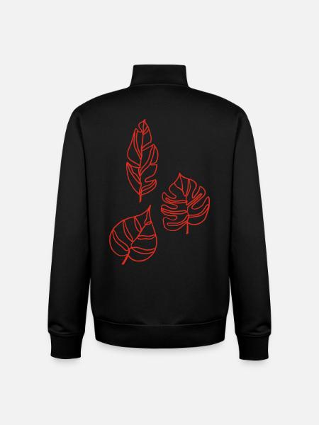 Sketch of nature (red) - Unisex Organic Zip Sweatshirt by Stanley/Stella - black