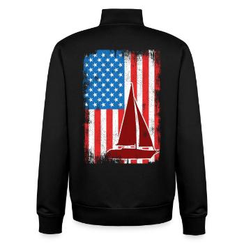 4. Juli Segeln USA - Unisex Organic Zip Sweatshirt von Stanley/Stella - Schwarz - Hinten - AI Model Male 185 light (185cm)