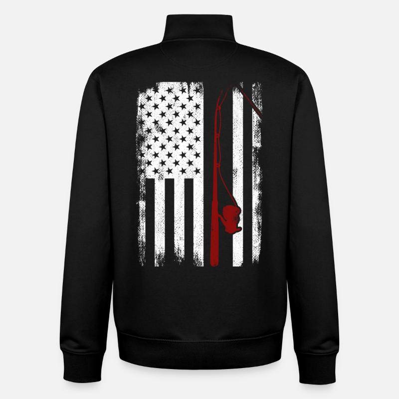 Pêcheur patriote - Sweat zippé unisexe en coton bio Stanley/Stella - noir