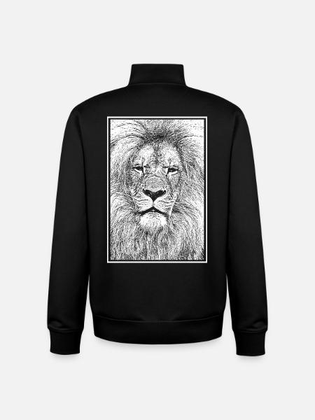 Magnificent lion - Unisex Organic Zip Sweatshirt by Stanley/Stella - black