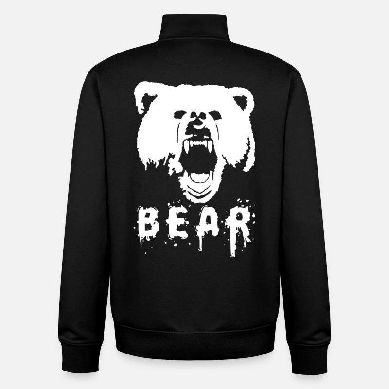 Ours - Sweat zippé unisexe en coton bio Stanley/Stella - noir