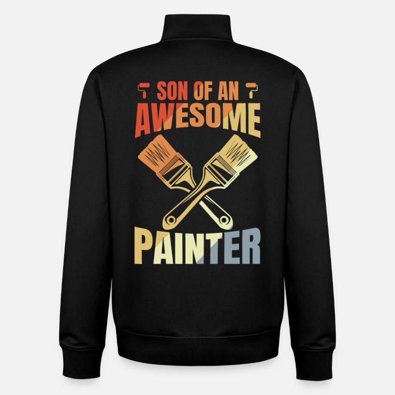 Son of a great painter - Unisex Organic Zip Sweatshirt by Stanley/Stella - black