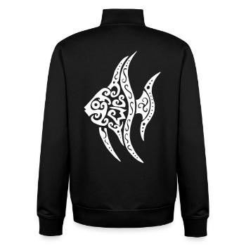 Weißer tropischer Fisch - Unisex Organic Zip Sweatshirt von Stanley/Stella - Schwarz - Hinten - AI Model Male 185 light (185cm)