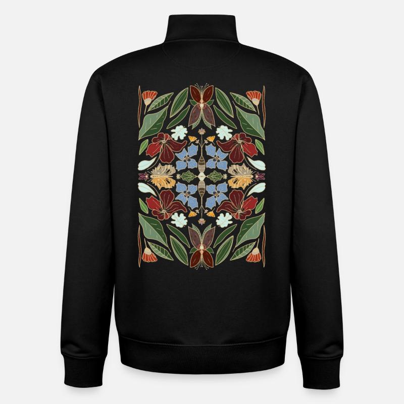 Mon cher jardin - Sweat zippé unisexe en coton bio Stanley/Stella - noir