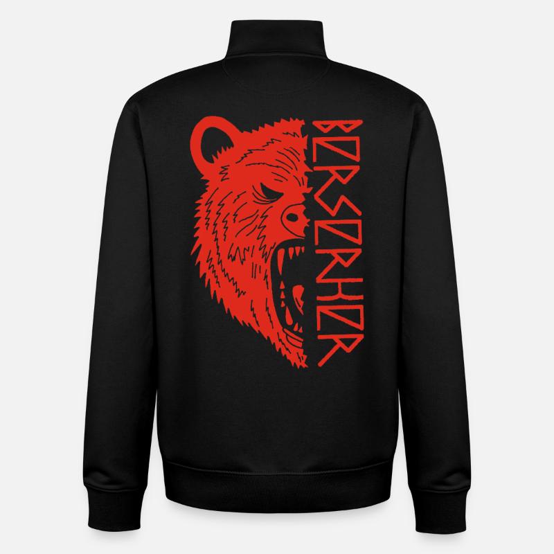 Roter Bär Krieger - Unisex Organic Zip Sweatshirt von Stanley/Stella - Schwarz