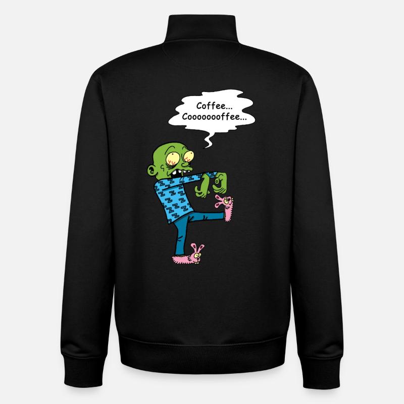 Besoin d'un café - Sweat zippé unisexe en coton bio Stanley/Stella - noir