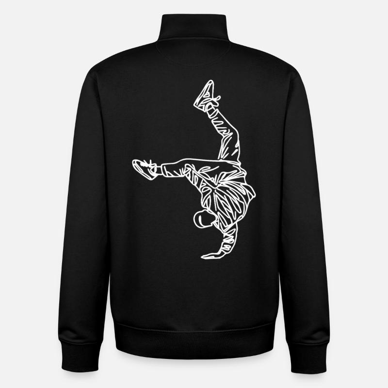 Breakdancer Skizze - Unisex Organic Zip Sweatshirt von Stanley/Stella - Schwarz