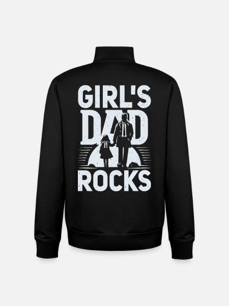 filles papa rocks silhouette design - Sweat zippé unisexe en coton bio Stanley/Stella - noir