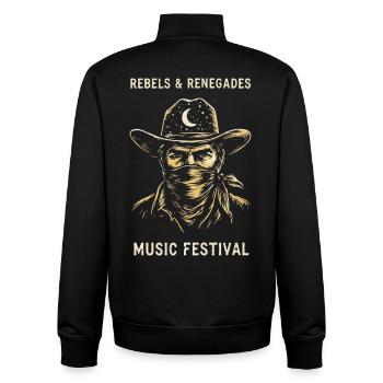 Rebels & Renegades Musik Festival Western - Unisex Organic Zip Sweatshirt von Stanley/Stella - Schwarz - Hinten - AI Model Male 185 light (185cm)