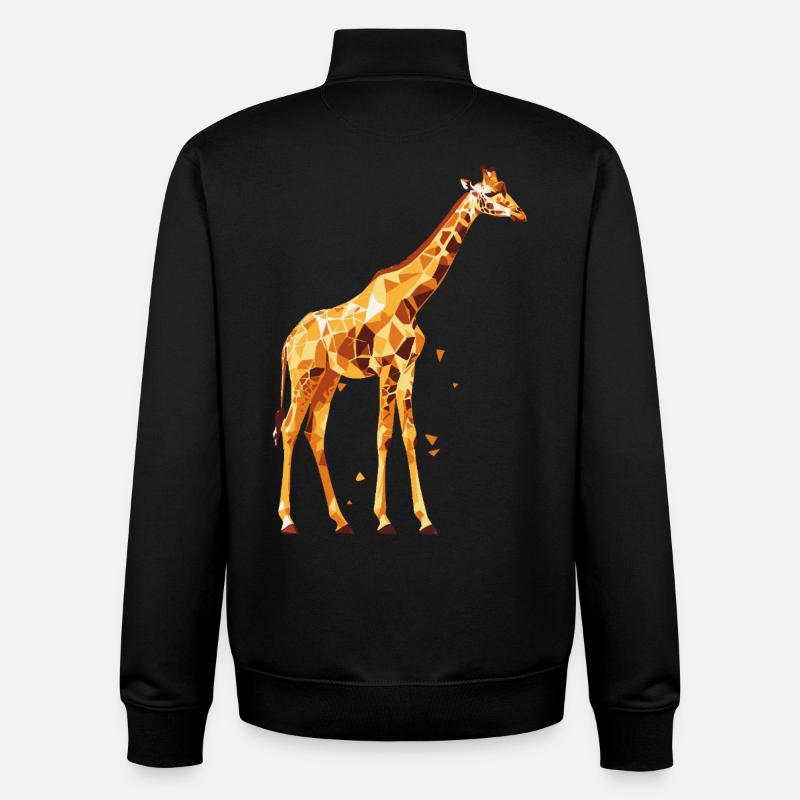 Giraffe_2 - Sweat zippé unisexe en coton bio Stanley/Stella - noir