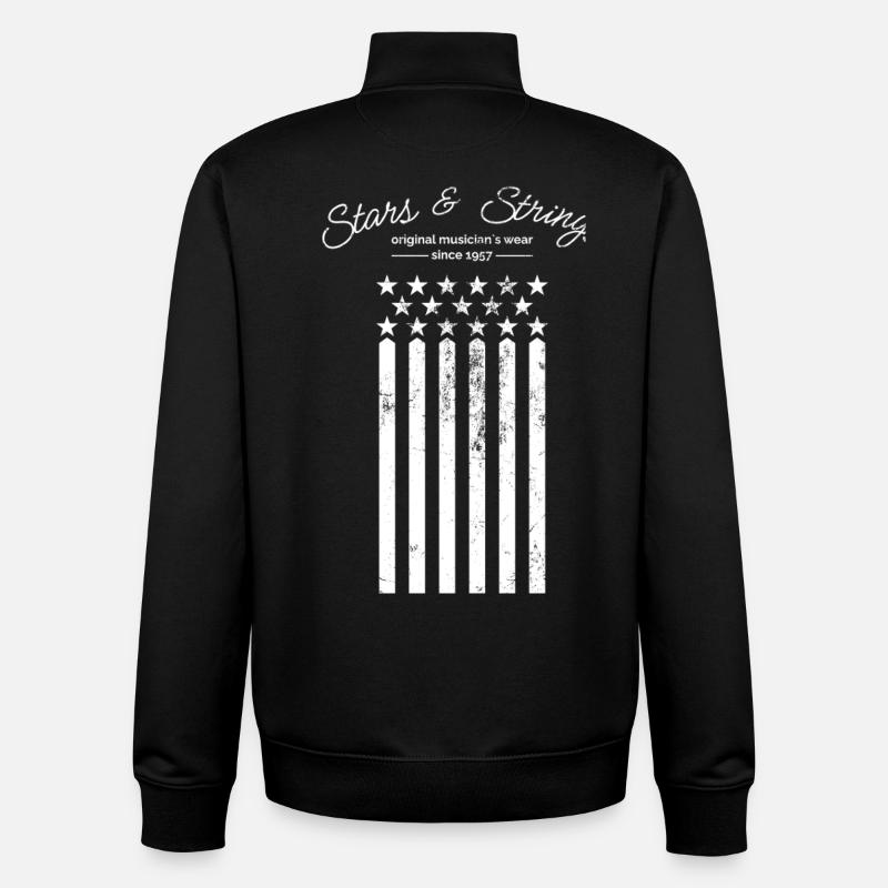 Stars et Cordes - Sweat zippé unisexe en coton bio Stanley/Stella - noir