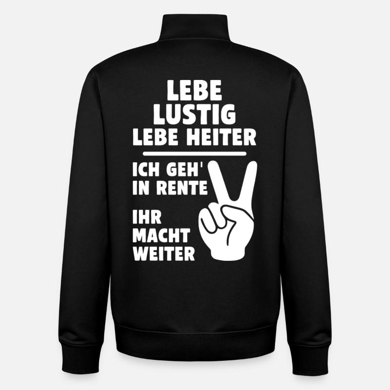 Lustige Rentenbotschaft mit Peacezeichen - Unisex Organic Zip Sweatshirt von Stanley/Stella - Schwarz