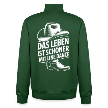 La vie est plus belle avec la danse en ligne - Sweat zippé unisexe en coton bio Stanley/Stella - vert bouteille - Dos - AI Model Male 185 dark (185cm)
