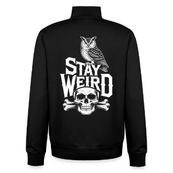 Reste un Crâne de Hibou Bizarre - Sweat zippé unisexe en coton bio Stanley/Stella - noir - Dos - AI Model Male 185 light (185cm)