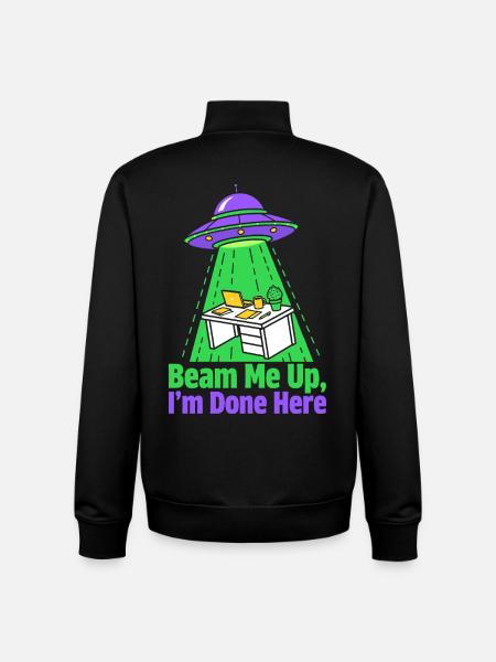 Beam Me Up I’m Done Here - Unisex Organic Zip Sweatshirt von Stanley/Stella - Schwarz