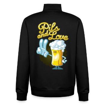 Pils and love toon - Sweat zippé unisexe en coton bio Stanley/Stella - noir - Dos - AI Model Male 185 light (185cm)
