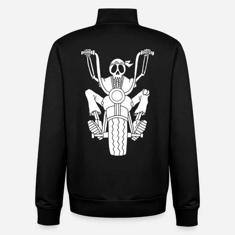 Skeleton white biker - Unisex Organic Zip Sweatshirt by Stanley/Stella - black