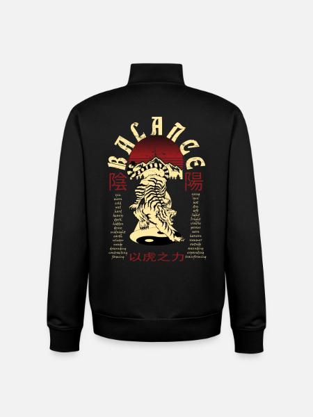 Ying und Yang Tiger - Unisex Organic Zip Sweatshirt von Stanley/Stella - Schwarz