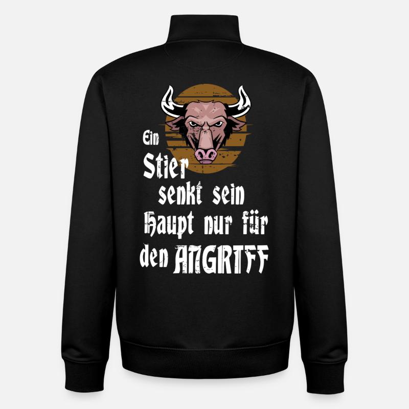 Ein Stier - Unisex Organic Zip Sweatshirt von Stanley/Stella - Schwarz