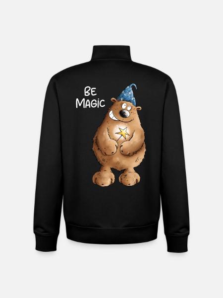 Be Magic Magician Bear I Magician - Unisex Organic Zip Sweatshirt by Stanley/Stella - black