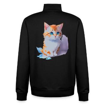 süße Katze - Unisex Organic Zip Sweatshirt von Stanley/Stella - Schwarz - Hinten - AI Model Male 185 light (185cm)