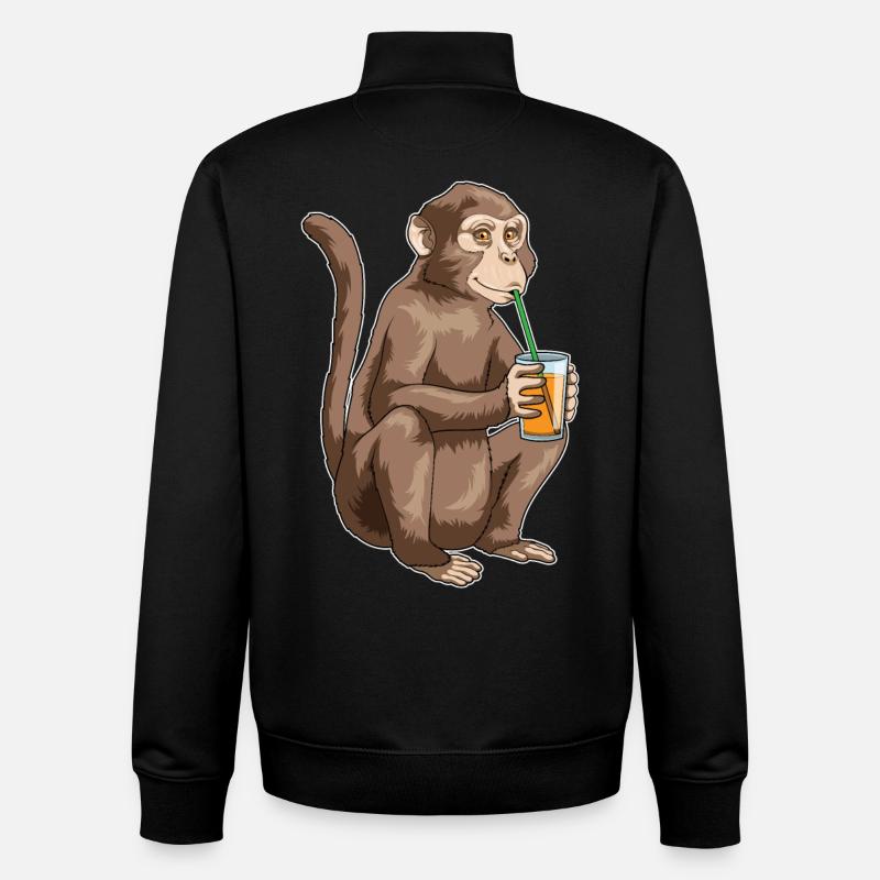 Jus de singe - Sweat zippé unisexe en coton bio Stanley/Stella - noir